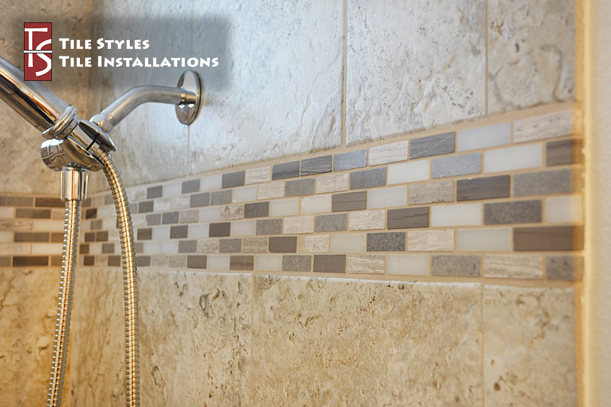 walk-in shower bathroom tile installation